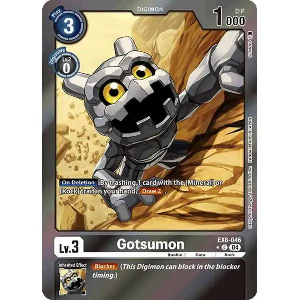 Digimon Trading Card Game Chain of Liberation Common Gotsumon EX8-046 [Limited Foil]