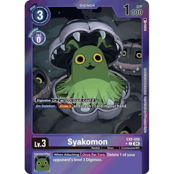 Digimon Trading Card Game Chain of Liberation Common Syakomon EX8-056 [Limited Foil]