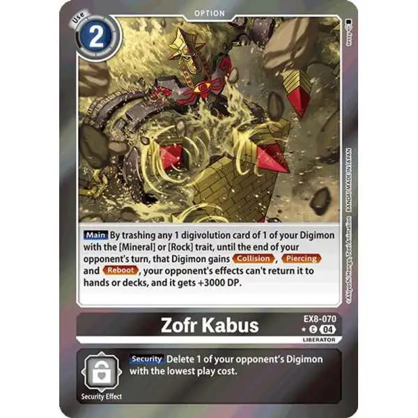 Digimon Trading Card Game Chain of Liberation Common Zofr Kabus EX8-070 [Limited Foil]