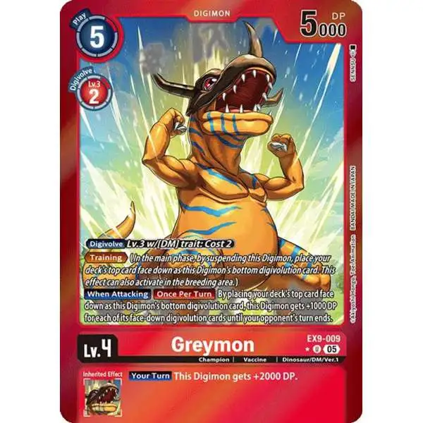 Digimon Trading Card Game Versus Monsters Uncommon Greymon EX9-009 [Limited Foil]