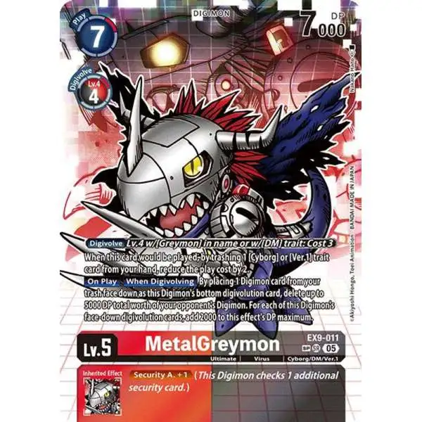 Digimon Trading Card Game Versus Monsters Special Rare MetalGreymon EX9-011 [SP]