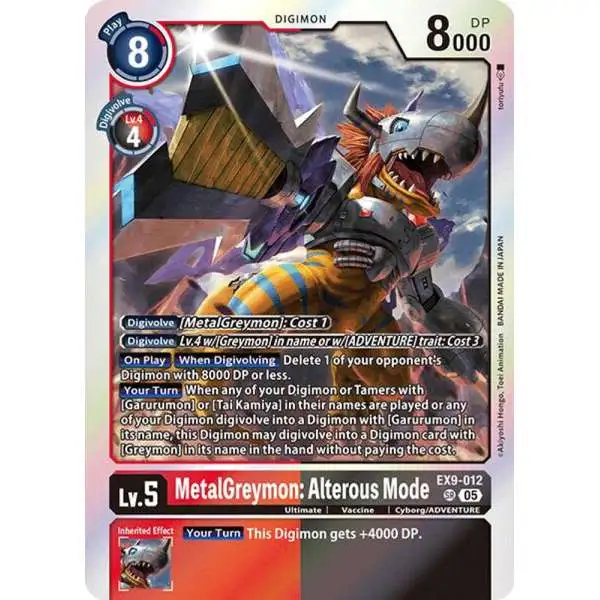 Digimon Trading Card Game Versus Monsters Super Rare MetalGreymon: Alterous Mode EX9-012
