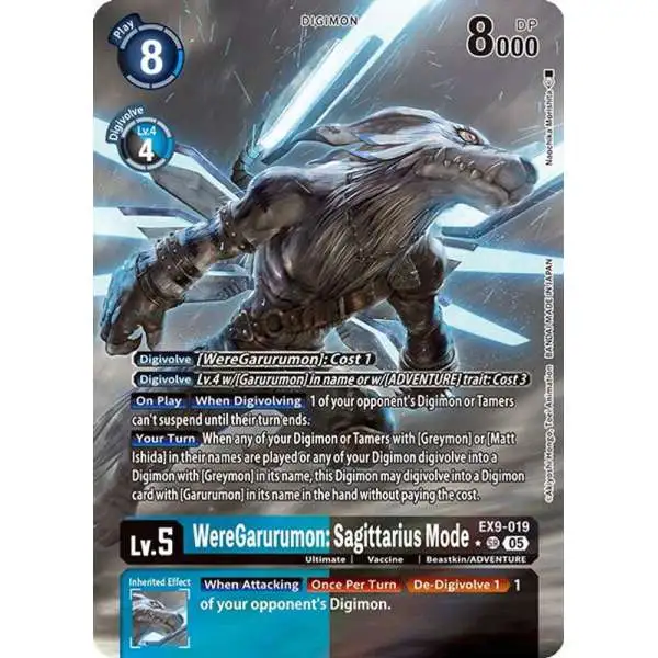 Digimon Trading Card Game Versus Monsters Super Rare WereGarurumon: Sagittarius Mode EX9-019 [Alternate Art]