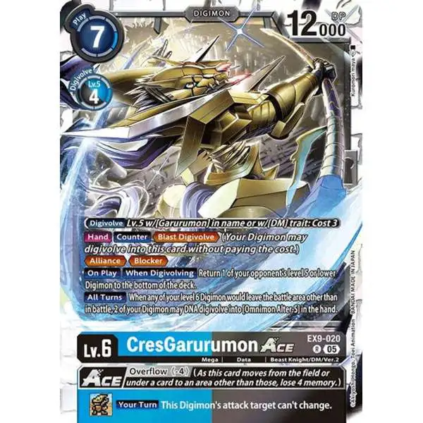 Digimon Trading Card Game Versus Monsters Rare CresGarurumon ACE EX9-020