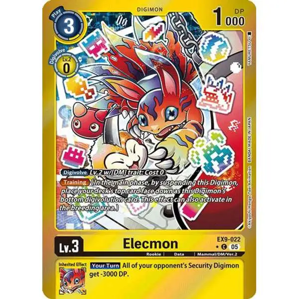 Digimon Trading Card Game Versus Monsters Common Elecmon EX9-022 [Limited Foil]