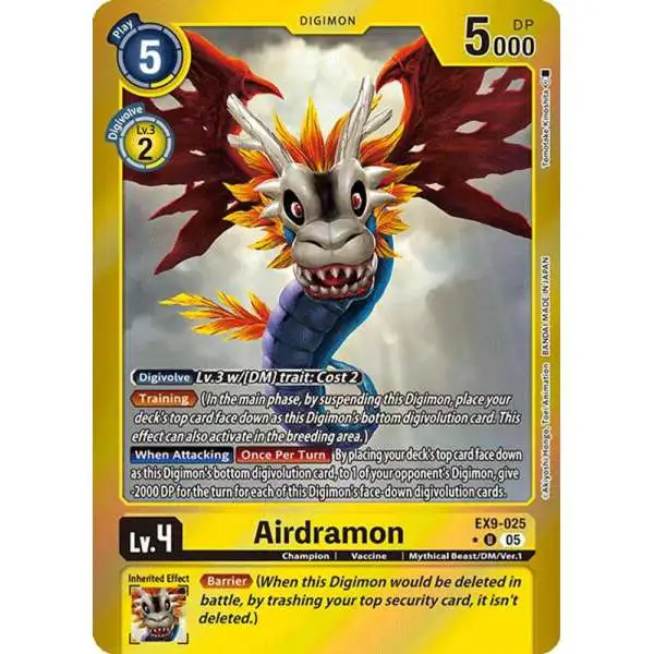 Digimon Trading Card Game Versus Monsters Uncommon Airdramon EX9-025 [Limited Foil]