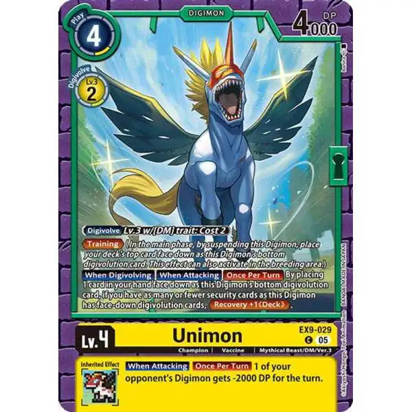 Digimon Trading Card Game Versus Monsters Common Unimon EX9-029