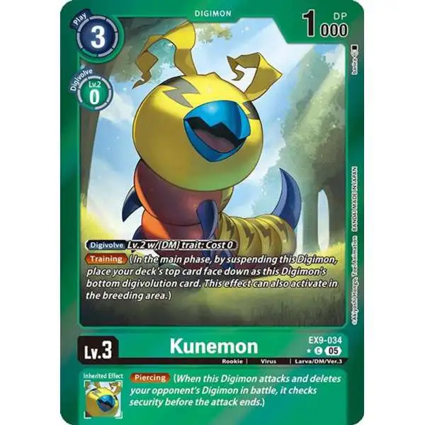 Digimon Trading Card Game Versus Monsters Common Kunemon EX9-034 [Limited Foil]