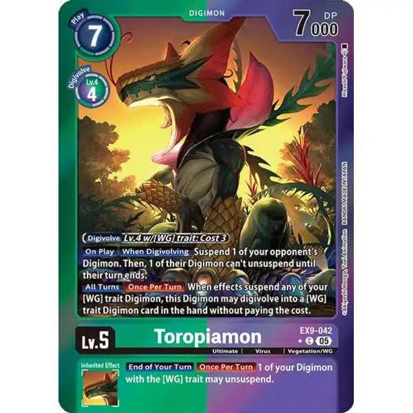 Digimon Trading Card Game Versus Monsters Common Toropiamon EX9-042 [Limited Foil]