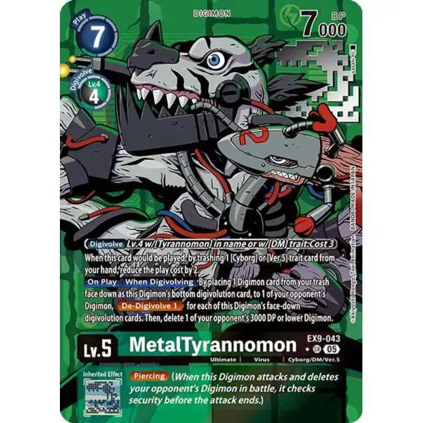 Digimon Trading Card Game Versus Monsters Super Rare MetalTyrannomon EX9-043 [Alternate Art]