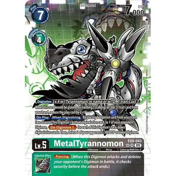 Digimon Trading Card Game Versus Monsters Special Rare MetalTyrannomon EX9-043 [SP]