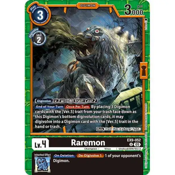 Digimon Trading Card Game Versus Monsters Uncommon Raremon EX9-052