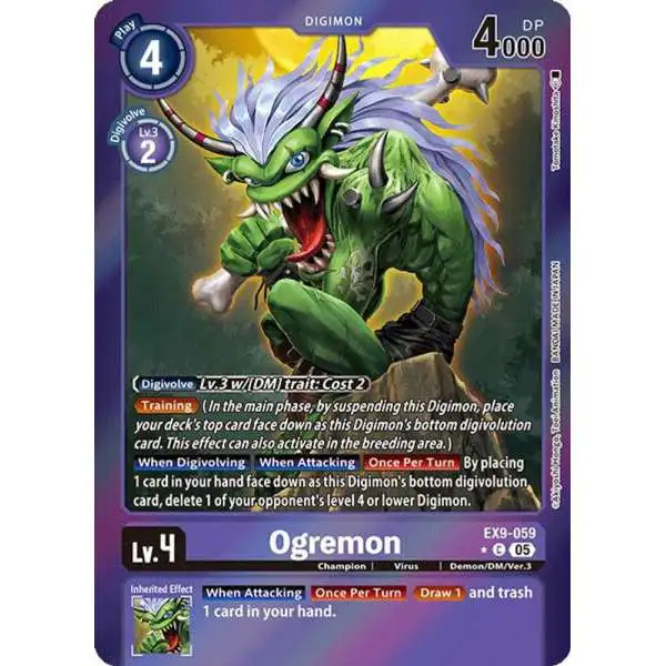Digimon Trading Card Game Versus Monsters Common Ogremon EX9-059 [Limited Foil]