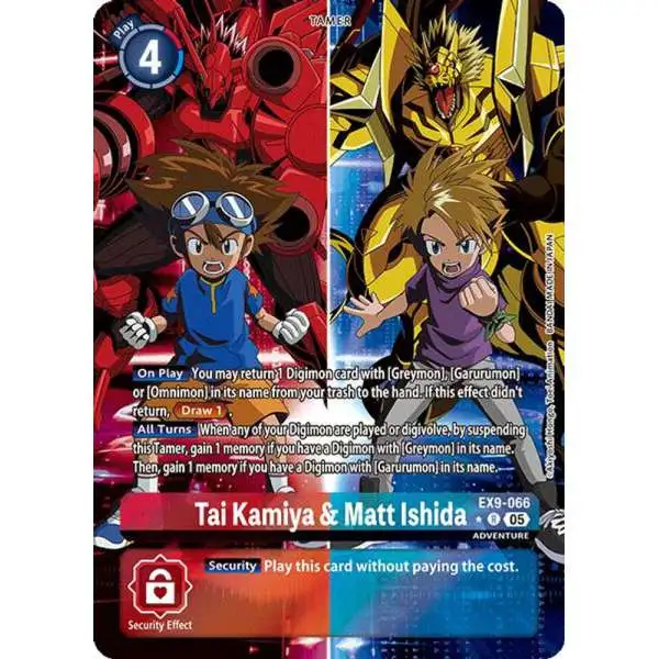 Digimon Trading Card Game Versus Monsters Rare Tai Kamiya &amp; Matt Ishida EX9-066 [Alternate Art]