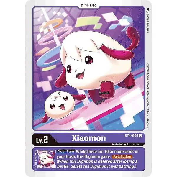 Digimon Trading Card Game Great Legend Uncommon Xiaomon BT4-006