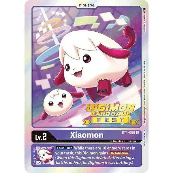 Digimon Trading Card Game Great Legend Promo Xiaomon BT4-006 [Digimon Card Game Fest 2022]