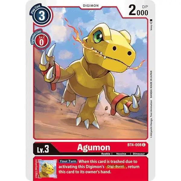 Digimon Trading Card Game Great Legend Common Agumon BT4-008