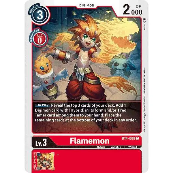 Digimon Trading Card Game Great Legend Common Flamemon BT4-009