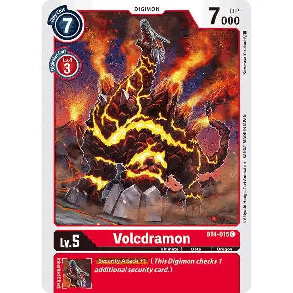 Digimon Trading Card Game Great Legend Common Volcdramon BT4-015
