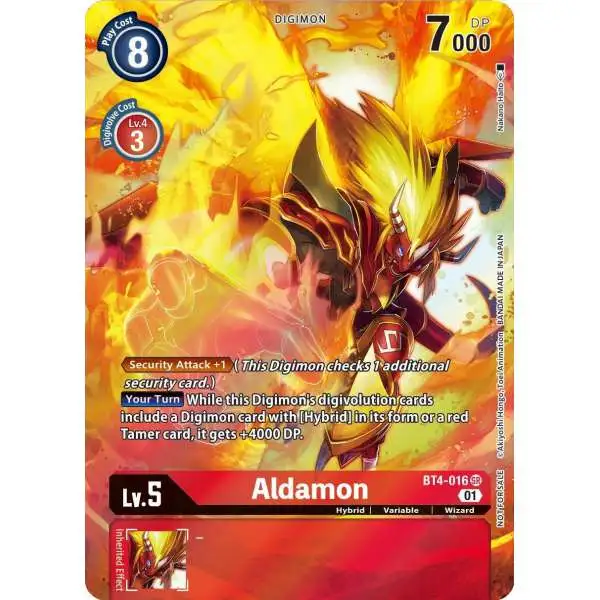 Digimon Trading Card Game Great Legend Super Rare Aldamon BT4-016 [1-Year Anniversary Box Topper]
