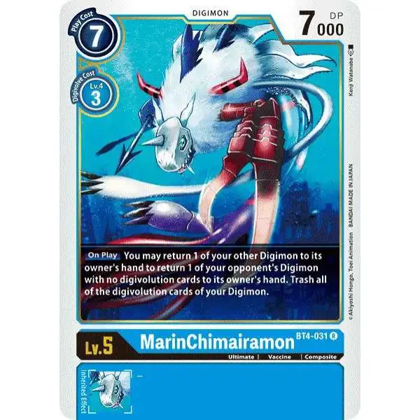 Digimon Trading Card Game Great Legend Rare MarinChimairamon BT4-031