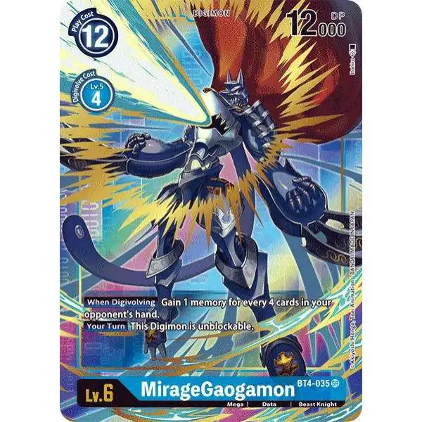 Digimon Trading Card Game Great Legend Super Rare MirageGaogamon BT4-035 [Alternate Art]