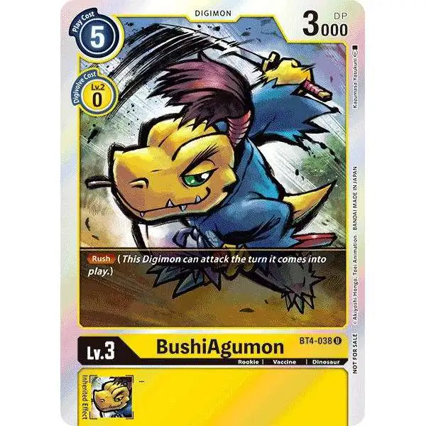 Digimon Trading Card Game Great Legend Uncommon BushiAgumon BT4-038 [Event Pack 2]