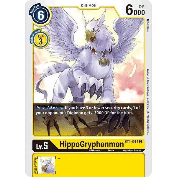 Digimon Trading Card Game Great Legend Common HippoGryphonmon BT4-044