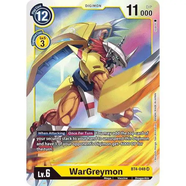 Digimon Trading Card Game Great Legend Super Rare WarGreymon BT4-048