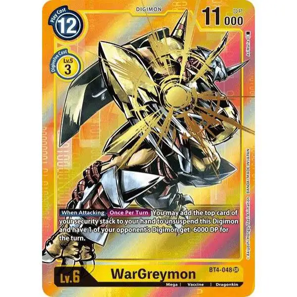 Digimon Trading Card Game Great Legend Super Rare WarGreymon BT4-048 [Alternate Art]