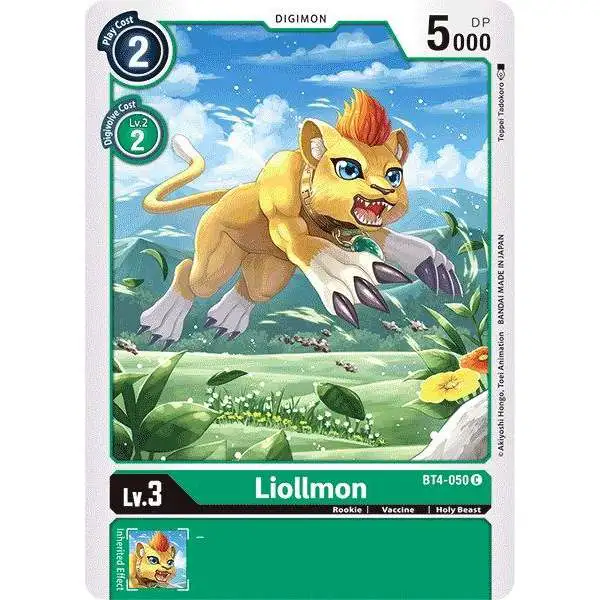 Digimon Trading Card Game Great Legend Common Liollmon BT4-050