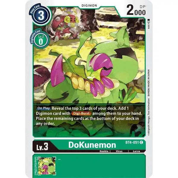 Digimon Trading Card Game Great Legend Common DoKunemon BT4-051