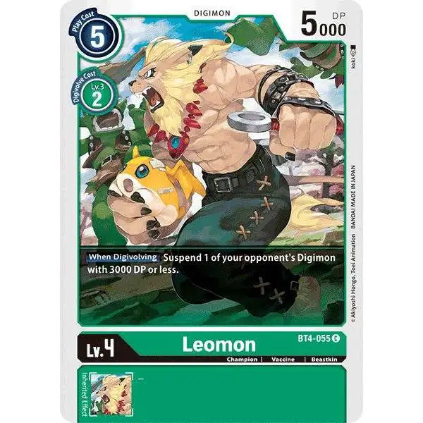 Digimon Trading Card Game Great Legend Common Leomon BT4-055