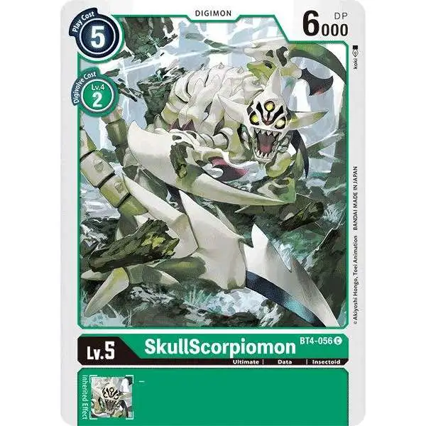 Digimon Trading Card Game Great Legend Common SkullScorpiomon BT4-056