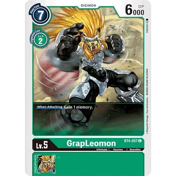 Digimon Trading Card Game Great Legend Common GrapLeomon BT4-057
