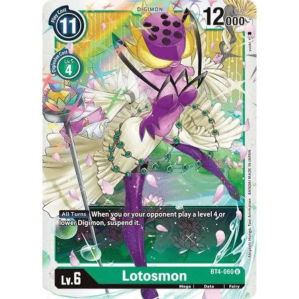 Digimon Trading Card Game Great Legend Uncommon Lotosmon BT4-060
