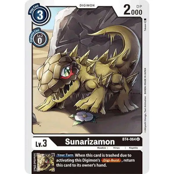 Digimon Trading Card Game Great Legend Uncommon Sunarizamon BT4-064