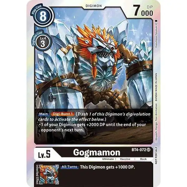 Digimon Trading Card Game Great Legend Super Rare Gogmamon BT4-072 [Event Pack 2]