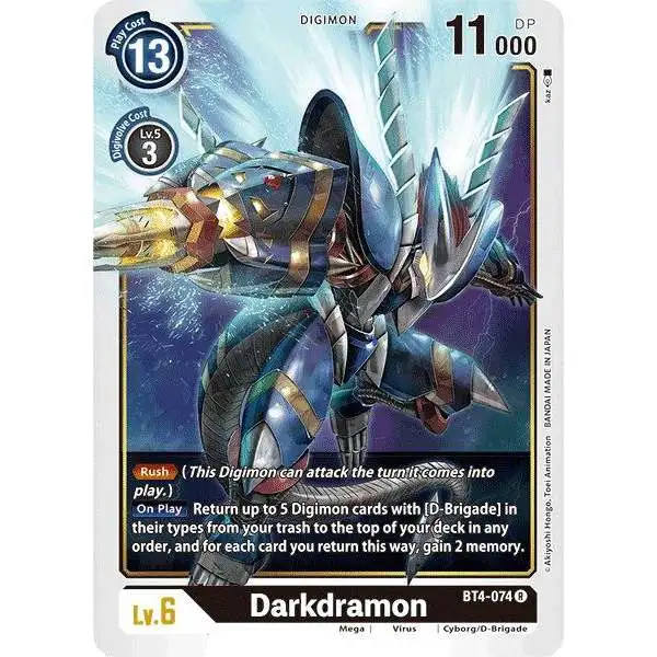 Digimon Trading Card Game Great Legend Rare Darkdramon BT4-074