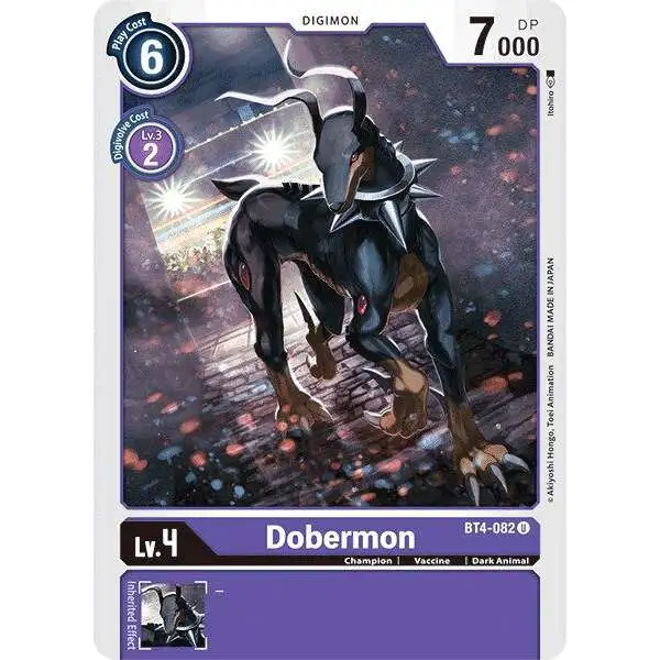 Digimon Trading Card Game Great Legend Uncommon Dobermon BT4-082