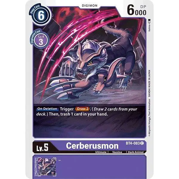 Digimon Trading Card Game Great Legend Common Cerberusmon BT4-083