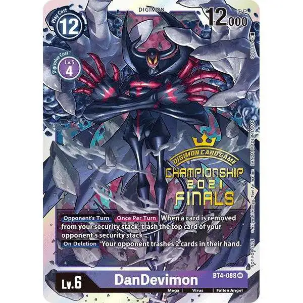 Digimon Trading Card Game Great Legend Super Rare DanDevimon BT4-088 [2021 Championship Finals Event Pack Alt-Art Gold Stamp Set]