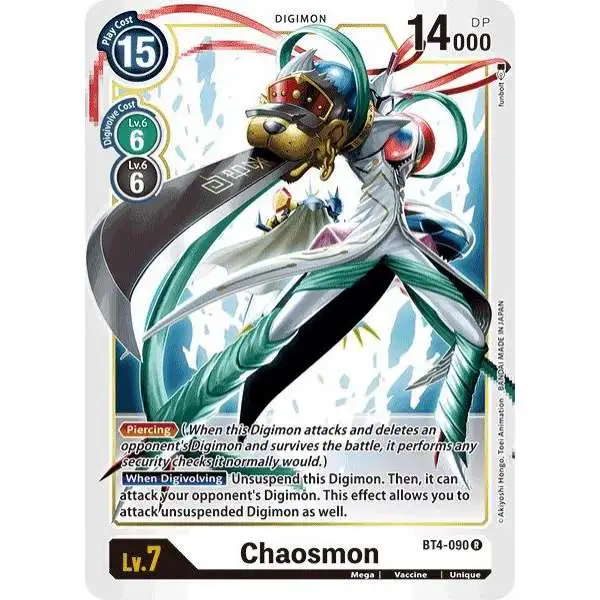 Digimon Trading Card Game Great Legend Rare Chaosmon BT4-090