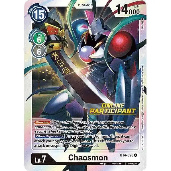 Digimon Trading Card Game Great Legend Promo Chaosmon - BT4-090 BT4-090 [2021 Championship Online Regional [Online Participant]]