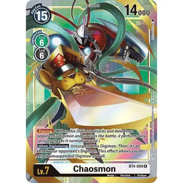 Digimon Trading Card Game Great Legend Rare Chaosmon BT4-090 [Alternate Art]