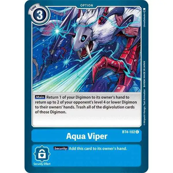 Digimon Trading Card Game Great Legend Common Aqua Viper BT4-102