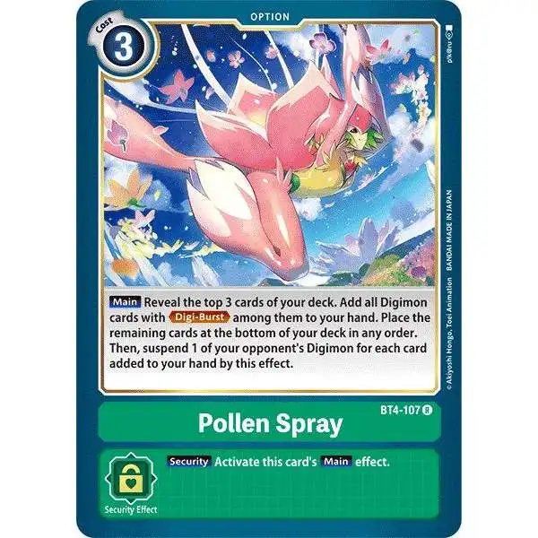 Digimon Trading Card Game Great Legend Rare Pollen Spray BT4-107