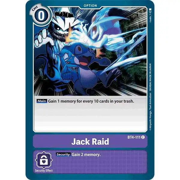 Digimon Trading Card Game Great Legend Common Jack Raid BT4-111