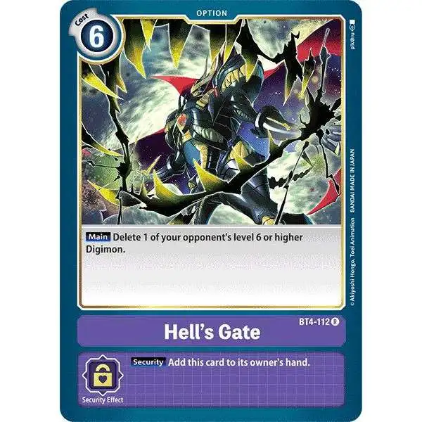 Digimon Trading Card Game Great Legend Rare Hell's Gate BT4-112