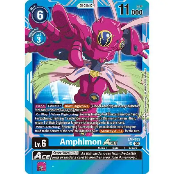 Digimon Trading Card Game Exceed Apocalypse Super Rare Amphimon Ace LM-005 [English Exclusive]
